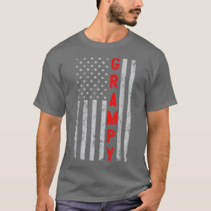 Grampy Funny Fathers Day Vintage Patriotic America T-Shirt