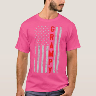 Grampy Funny Fathers Day Vintage Patriotic America T-Shirt