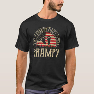 Grampy Like A Grandpa Only Cooler Men Usa Flag Gra T-Shirt