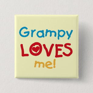 Grampy Loves Me T-shirts and Gifts 2 Inch Square Button