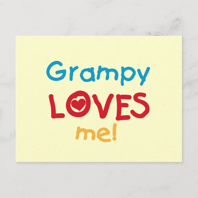 Grampy Loves Me T-shirts and Gifts Postcard (Front)