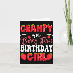Grampy of Berry First Birthday Girl Strawberry 1st Card