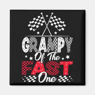 Grampy Of The Fast One First Birthday Racing Car F Magnet