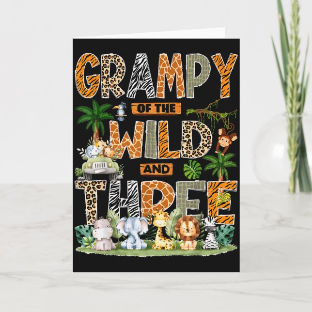 Grampy Of The Wild &amp; Three Zoo 3rd Birthday Sa Card (Front)