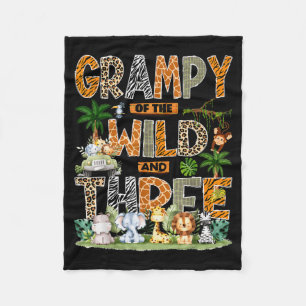 Grampy Of The Wild &amp; Three Zoo 3rd Birthday Sa Fleece Blanket