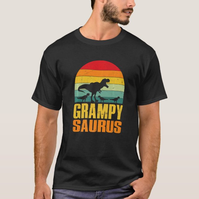 Grampysaurus Rex Dinosaur Grampy Saurus Family Mat T-Shirt (Front)