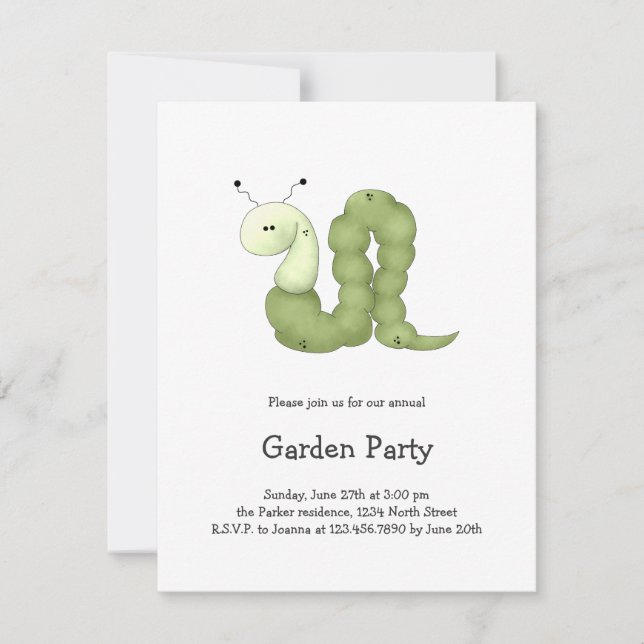 Gram's Garden · Green Worm Invitation (Front)