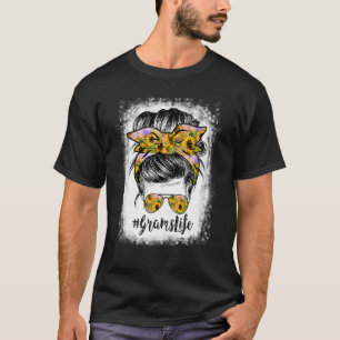 Grams Life Bleached  Grams Life Sunflower Messy Bu T-Shirt