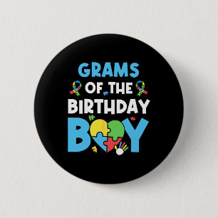 Grams Of The Birthday Boy Autism Awareness Puzzle 2 Inch Round Button
