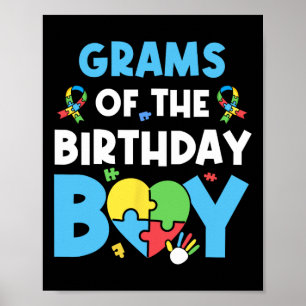 Grams Of The Birthday Boy Autism Awareness Puzzle Poster