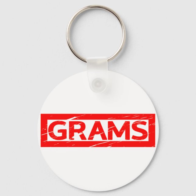 Grams Stamp Keychain (Front)