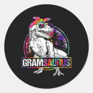 Gramsaurus Dinosaur Gram Saurus Family Matching Ti Classic Round Sticker