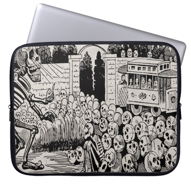 Gran Calavera Eléctrica Laptop Sleeve (Front)