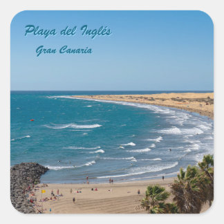 Gran Canaria Beach Scene Square Sticker
