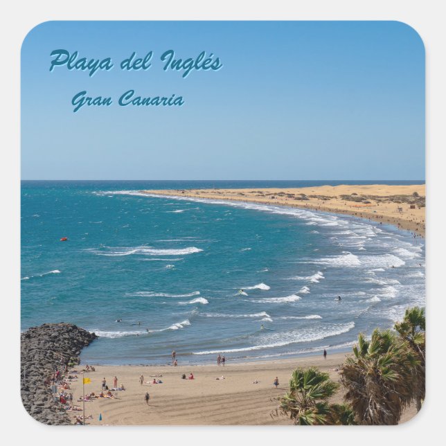 Gran Canaria Beach Scene Square Sticker (Front)