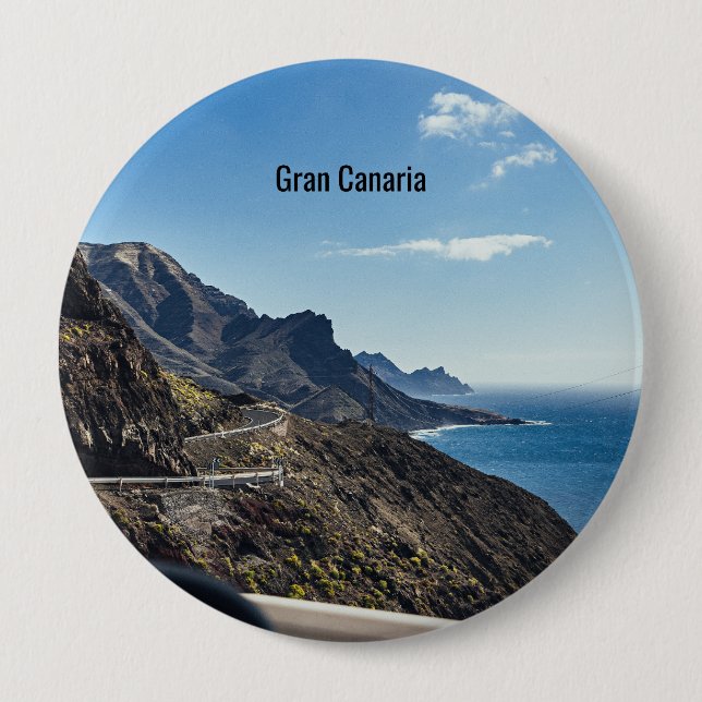 Gran Canaria (Canary Island), Spain, 4 Inch Round Button (Front)