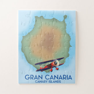 Gran Canaria  canary island, travel poster art. Jigsaw Puzzle
