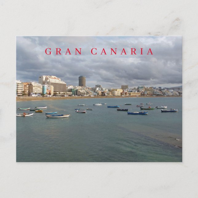 Gran Canaria Las Canteras beach view postcard (Front)