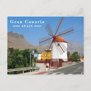 Gran Canaria Spain Traditional Windmill  Holiday Postcard