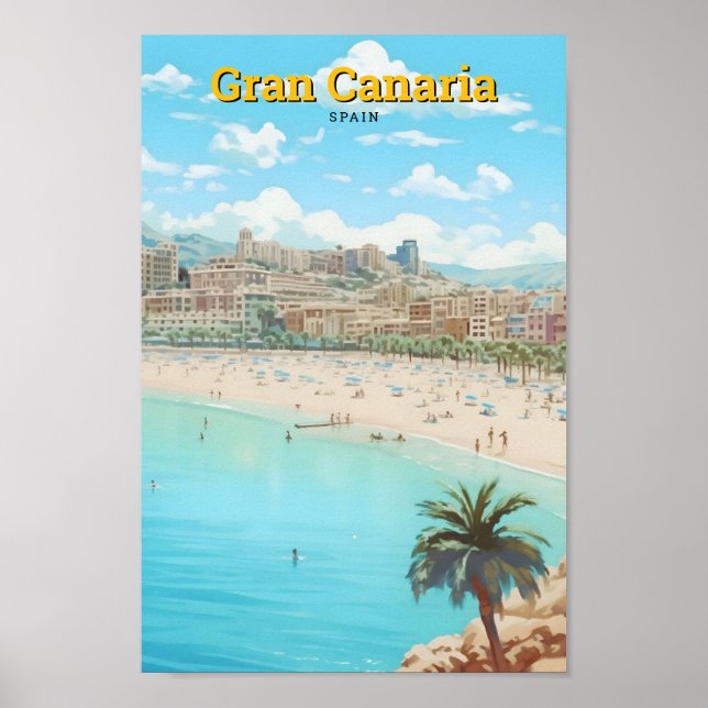 Gran Canaria Spain Vintage Travel  Poster (Front)