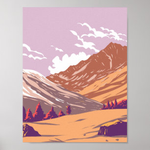 Gran Paradiso National Park During Autumn Art Deco Poster