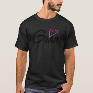 Gran with Pink Heart Fun Aunt Grandma Mom Gift T-Shirt