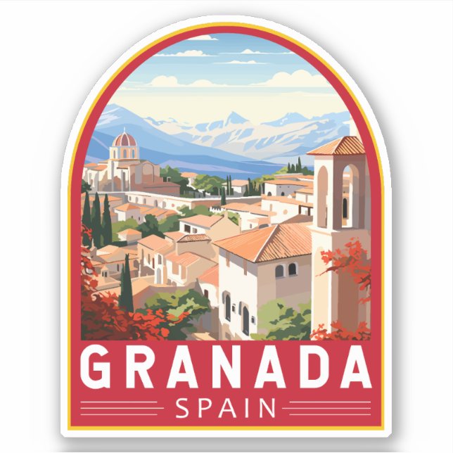 Granada Spain Travel Art Vintage (Front)