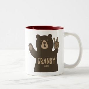 Granby Colorado Peace Bear Two-Tone Coffee Mug