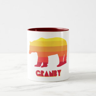 Granby Colorado Rainbow Bear Two-Tone Coffee Mug