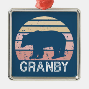 Granby Colorado Retro Bear Metal Ornament