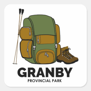 Granby Provincial Park Backpack Square Sticker