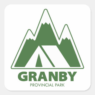 Granby Provincial Park Mountains Camping Square Sticker