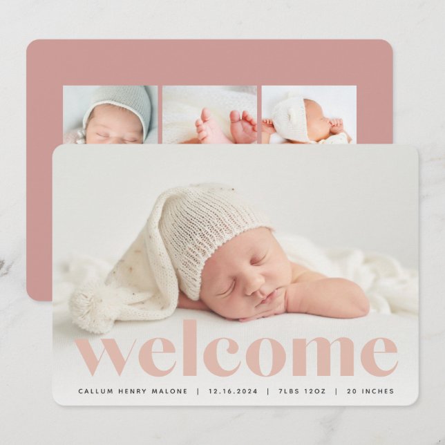 Grand accueil | Faire-part de naissance photo (Devant / Derrière)
