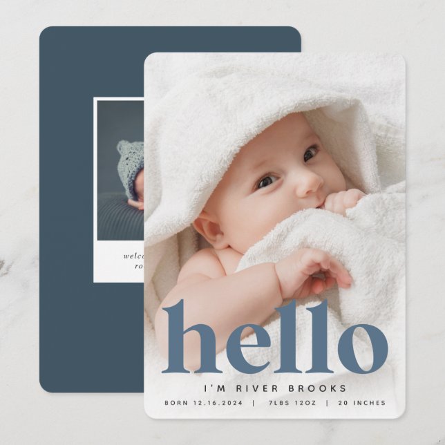 Grand accueil | Faire-part de naissance photo (Devant / Derrière)