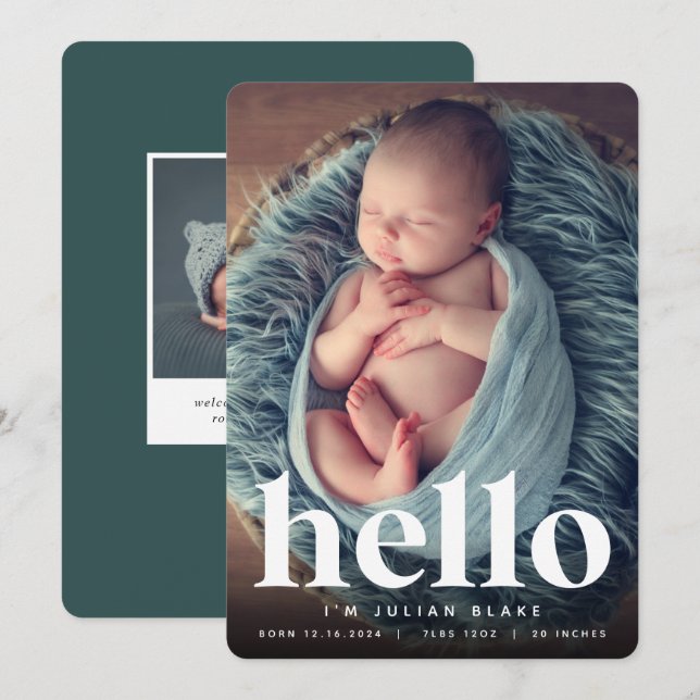 Grand accueil | Faire-part de naissance photo (Devant / Derrière)