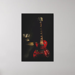 grand art de mur de toile de guitare et