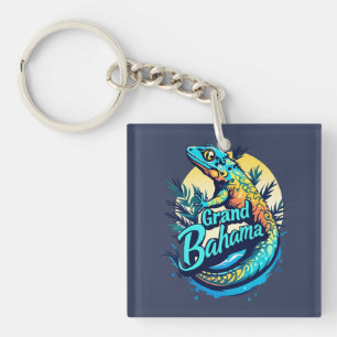 Grand Bahama Caribbean Gecko Keychain