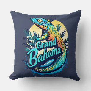 Grand Bahama Caribbean Gecko Throw Pillow