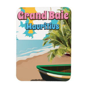 Grand Baie Mauritius vintage travel poster. Magnet