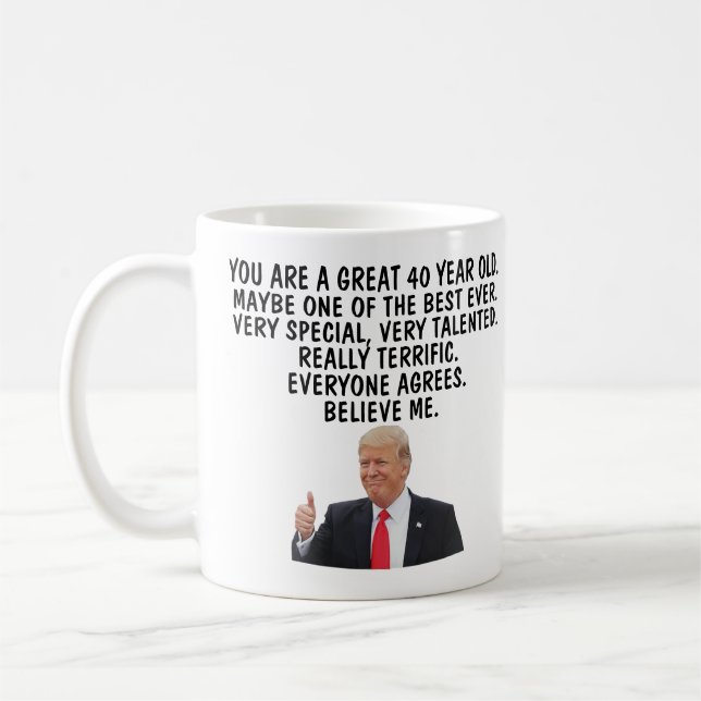 Grand bâillon d'anniversaire, tasse de 40ème anniv (Gauche)
