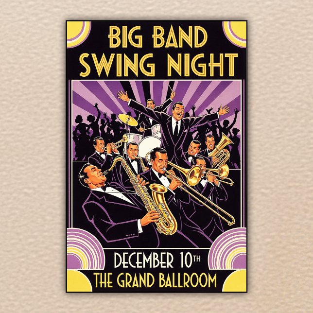 Grand Ballroom Big Band Swing Night Poster vintage (Créateur téléchargé)