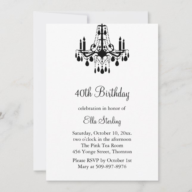 Grand Ballroom Birthday Invitation (white) (Front)