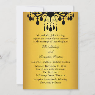 Grand Ballroom Faire-part de mariage 1 (or et noir