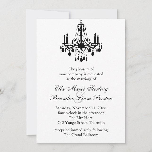 Grand Ballroom Faire-part de mariage 2 (blanc) (Devant)