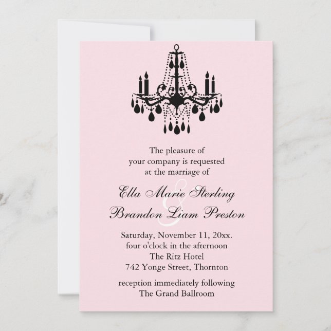 Grand Ballroom Faire-part de mariage 2 (rose) (Devant)