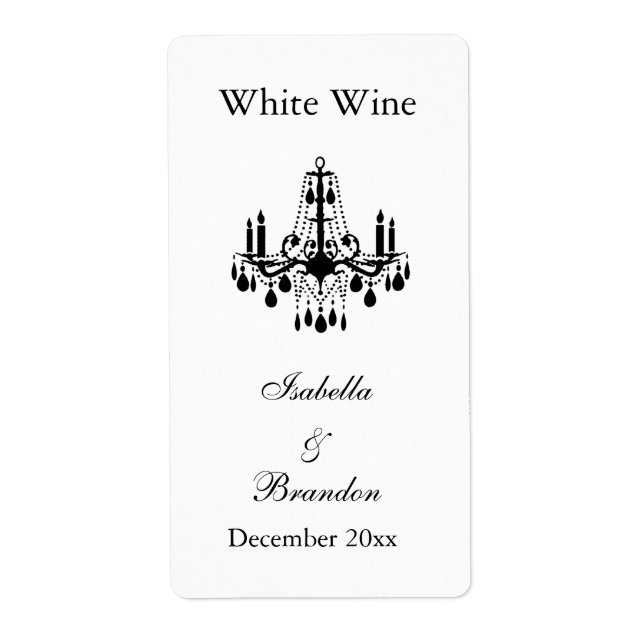 Grand Ballroom Mariage Vin Étiquette (blanc) (Devant)