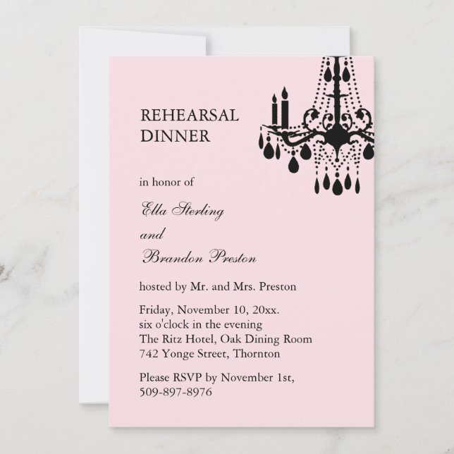 Grand Ballroom Rehearsal Dinner Invite (pink) (Front)