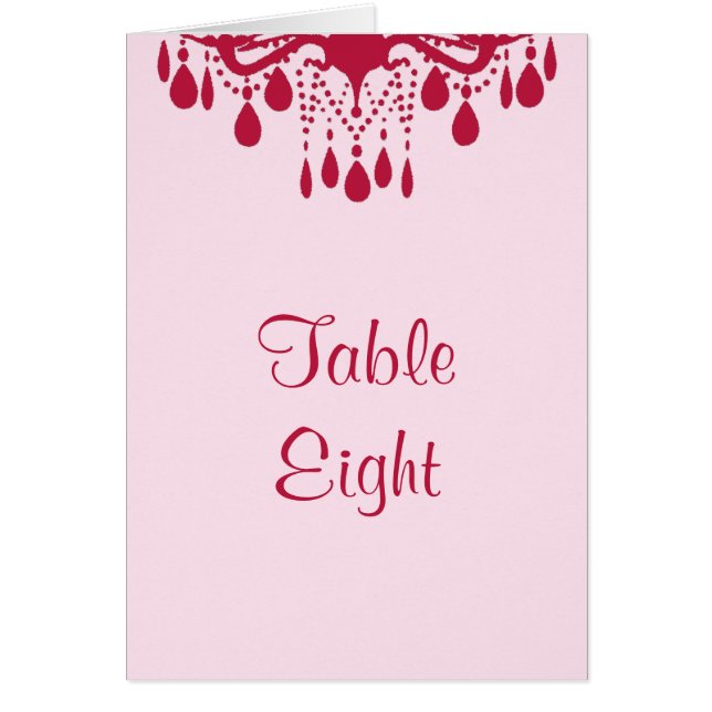 Grand Ballroom Table Number Card (red) (Front)