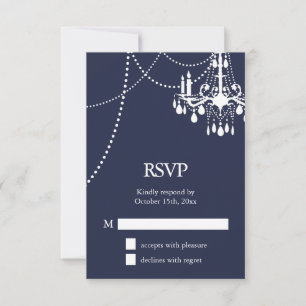Grand Ballroom Wedding RSVP in Blue Card