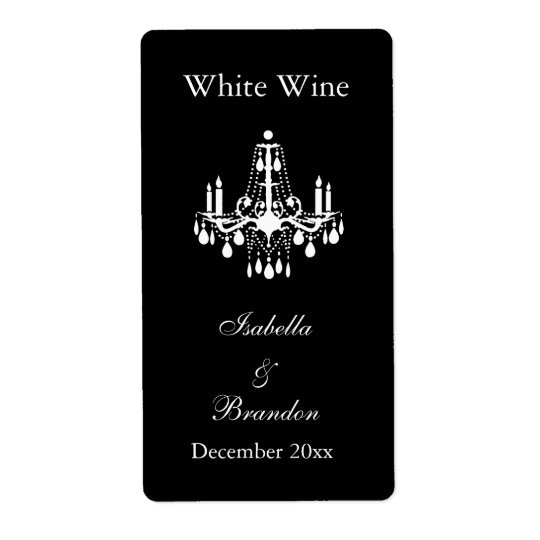 Grand Ballroom Wedding Wine Label (black) Shipping Label